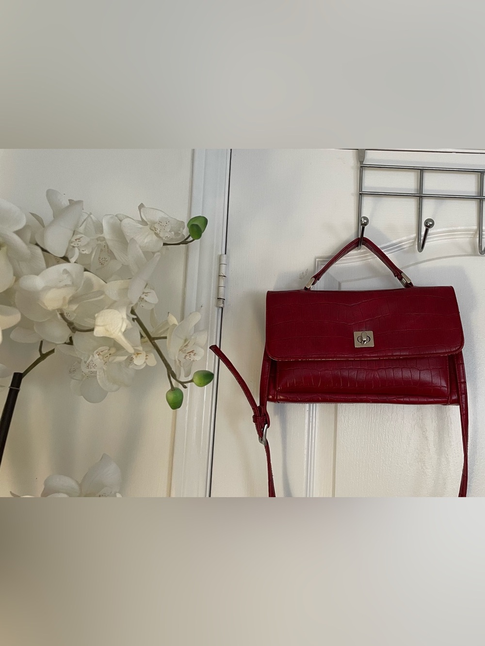 Leather Croc-Embossed Purse